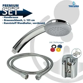 tecuro Wannenset ew-easy-90 - mit Handbrause 1-strahlig, Brauseschlauch 125 cm, Wandhalter