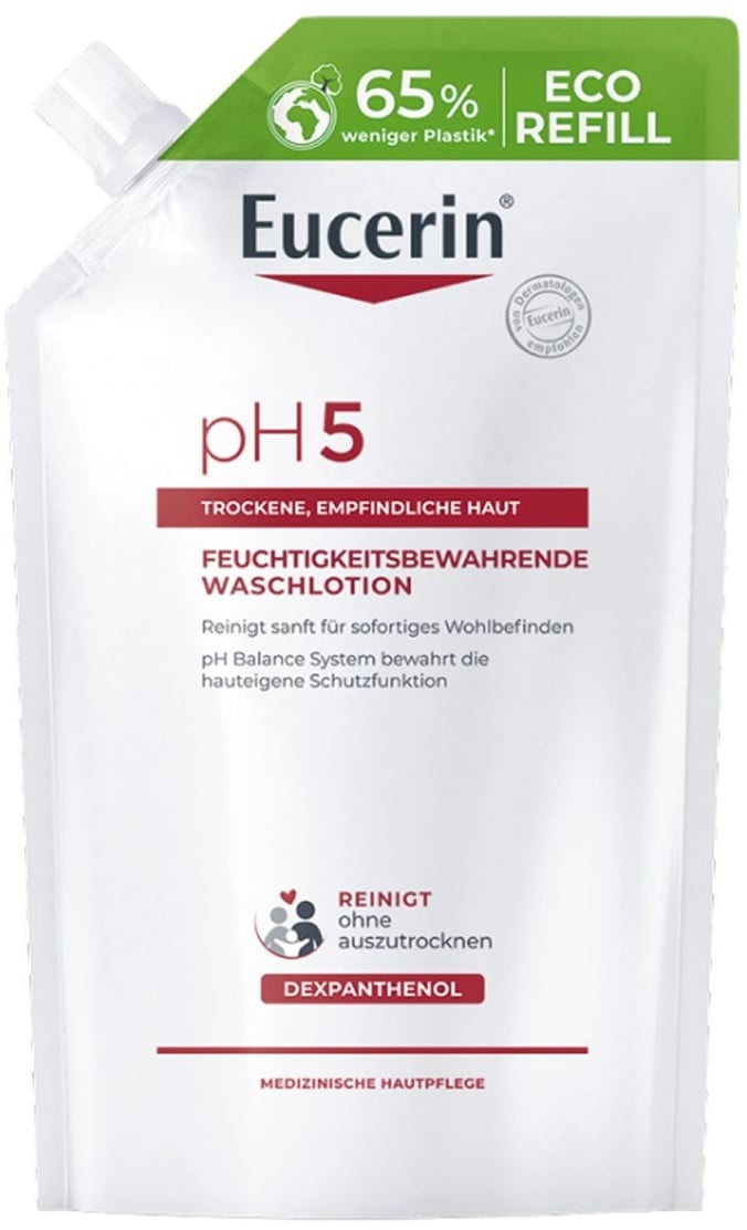 Eucerin pH5 Waschlotion für Körper, Gesicht und Hände  – bietet empfindlicher und trockener Haut eine milde Reinigung & bewahrt die Schutzfunktion der Haut