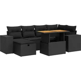 vidaXL Garten-Lounge-Set 8-tlg. schwarz