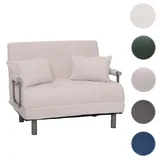 Mendler Schlafsessel HWC-K29, Klappsessel Schlafsofa Gästebett, Liegefläche 190x100cm, Stoff Cord (330g/m2) - creme-weiß
