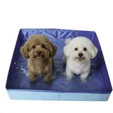 Hundepool, Faltbarer Hundeplanschbecken, Quadrat Hundebadewanne, Tragbar Hunde Pool, Hundewatbecken, Nicht Aufblasbare PVC Haustierbadewanne, Für Welpen, Katzen, Kinder(A)