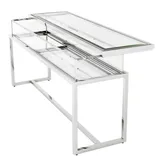 Casa Padrino Glasvitrine 160 x 45 x 77 cm Silber