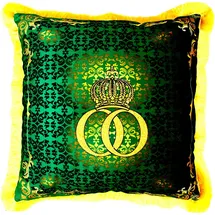Harald Glööckler Dekokissen 50 x 50 cm Grün / Gold