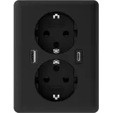 2USB 2U-449719 Unterputz-Dose mit USB-C® Schwarz 1 St.