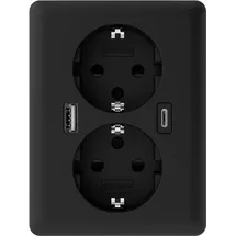 2USB 2U-449719 Unterputz-Dose mit USB-C® Schwarz 1 St.