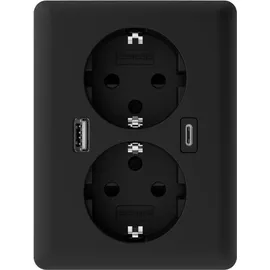 2USB 2U-449719 Unterputz-Dose mit USB-C® Schwarz 1 St.