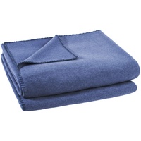 Zoeppritz Wohndecke Soft-Fleece, mit Häkeleinfassung blau 160 cm