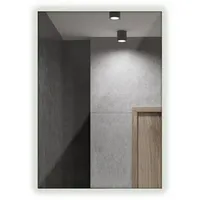 Tulup LED, Blaugrau, Glas, 50x50x2.4 cm, Spiegel, Wandspiegel -