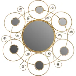 Myflair Möbel & Accessoires Dekospiegel »Helios, gold«, (1 St.), Wandspiegel, Landhaus, rund, Rahmen aus Metall, mit Schmucksteinen Myflair Möbel & Accessoires goldfarben