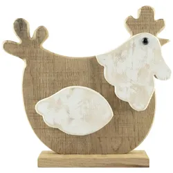 VEPATIM Hahn aus Holz Osterdeko 21 cm