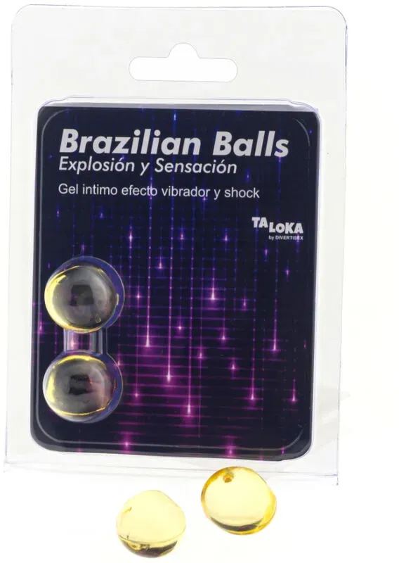 TALOKA - 2 BRASILIANISCHE BLLE MIT VIBRATIONS- UND SCHOCKEFFEKT AUFREGENDES GEL