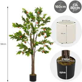 ML-Design Kunstpflanze Orangenbaum 160 cm, aus Kunststoff,
