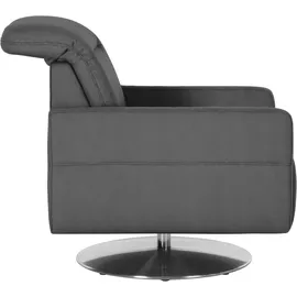 sit&more Drehsessel Gizeh grau 78 x 86 x 100 cm mit Kopfteilverstellung und Federkern
