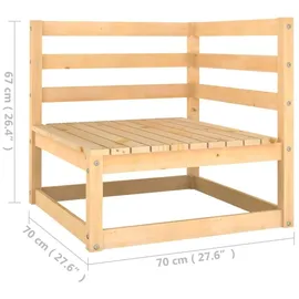 vidaXL Garten-Lounge-Set 9-tlg. grau
