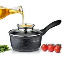 Elitehoff Kochtopf mit Deckel 16cm 1.3L, Induktion Kochtopf Klein,