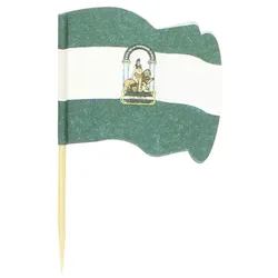 MONOUSO - Holzspieße Flagge "Andalusien" 6,5cm (144 Stück)