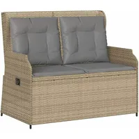 VidaXL Gartenbank Verstellbar mit Kissen Beige Poly Rattan
