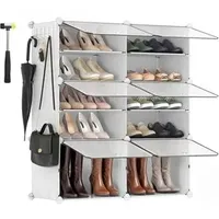 Songmics Schuhregal 83 x 94 x 32 cm 6 Fächer für 24 Paar weiß