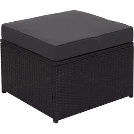 Mendler Poly-Rattan Garnitur HWC-J34 7-tlg. Schwarz