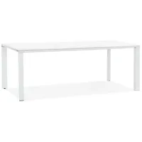 KADIMA DESIGN Schreibtisch, Weiß, Holz, Rechteckig,Rechteckig, Stativgestell, 200x74x100 cm