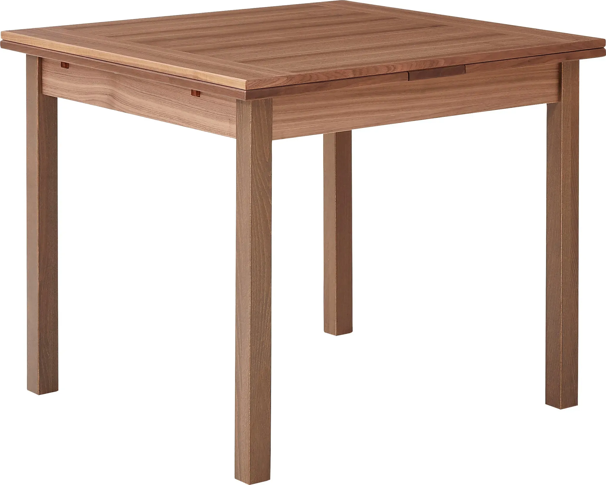 Esstisch HAMMEL FURNITURE "Basic Dinex, schnell innenliegende Einlegeplatten ausziehbar", braun (walnuss), B:90cm H:76cm T:90cm, Tischplatte: Furnier gebeizt und lackiert, Gestell: Massivholz, Tische, Furnier / Massivholz, in zwei Breiten, stabiler dänische Design Tisch