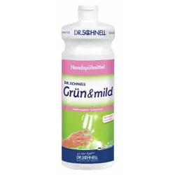 Dr. Schnell Spülmittel GRÜN & MILD, hautfreundlich, Besonders ergiebiges Handspülmittel, 1 Liter - Flasche