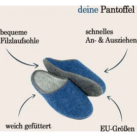 Pantoffelmann Pantoffeln Blau 38