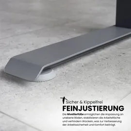 bümö Schreibtisch elektrisch Lite Asteiche braun / Weiß