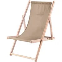 Kadax Liegestuhl, Strandstuhl aus Holz, Sonnenliege "Tulon" mit Traglast