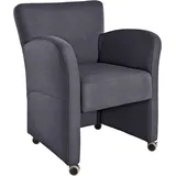 exxpo - sofa fashion Sessel EXXPO - SOFA FASHION "Cortado, Loungesessel auf Rollen, schmale Armlehnen, bequem", grau, B:66cm, Sessel, Sessel, Breite 66 cm