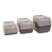 Novaliv Gemüseboxen Kartoffelboxen Vorratsbehälter 3,5l bis 9l (Grau, 1x