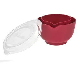 Rosti Rührschüssel Set 2tlg. mit Deckel, Margrethe Rot (red) 1,5+3,0L