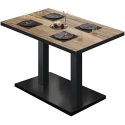 BM | Bistrotisch | B:T:H 120 x 70 x 75 cm | Sheesham / Schwarz | Rechteckig | Schwarzer Rand