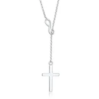 Elli Y-Kette mit Kreuz und Infinity Symbol 925 Silber