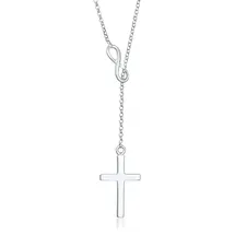 Elli Y-Kette mit Kreuz und Infinity Symbol 925 Silber