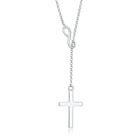 Elli Y-Kette mit Kreuz und Infinity Symbol 925 Silber