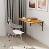 AKKE Klapptisch Wandklapptisch Esstisch - Klappbar Faltbar Platzsparend - Abgerundete Ecken - 70x40 cm - Erle