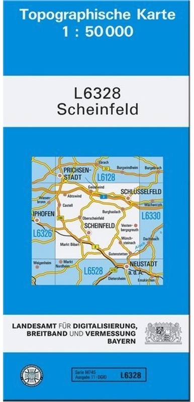 Topographische Karte Bayern / L6328 / Topographische Karte Bayern Scheinfeld, Karte (im Sinne von Landkarte)