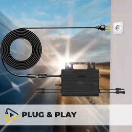 sunniva SUNNIVA® Balkonkraftwerk komplett Steckdose Astro-Energy 800W Micro Wechselrichter PV Solaranlage 4x440W Solarmodule, inkl.5m Kabel, Y-Verteiler, Bluetooth, WIFI
