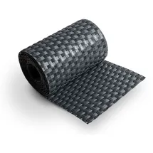 zaun|zu® Sichtschutzstreifen Rattan 255 x 1 cm Anthrazit