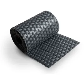 zaun|zu® Sichtschutzstreifen Rattan 255 x 1 cm Anthrazit