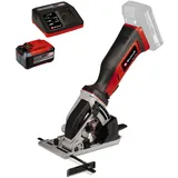 Einhell Akku-Mini-Handkreissäge TE-CS 18/89 Li Power X-Change (18 V, Li-Ion, 2500 min-1, 28 mm Schnitttiefe, 89 mm Sägeblattdurchmesser, inkl. 5,2 Ah Akku und Fastcharger)