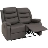 Mendler 2er Kinosessel HWC-O62, Relaxsessel Fernsehsessel mit Armlehne, Liegefunktion Kunstleder ~ grau
