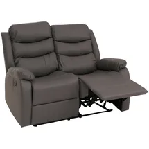 Mendler 2er Kinosessel HWC-O62, Relaxsessel Fernsehsessel mit Armlehne, Liegefunktion Kunstleder ~ grau