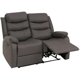 Mendler 2er Kinosessel HWC-O62, Relaxsessel Fernsehsessel mit Armlehne, Liegefunktion Kunstleder ~ grau