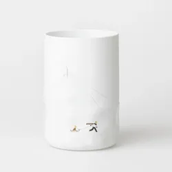 räder Vase Schneetag Hundeschlitten Porzellan weiß 0092546