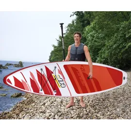 BESTWAY Hydro-Force SUP Paddle Board 381 x 76 x 15 cm rot/weiß