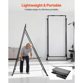 Vevor Yoga-Ständerrahmen Schaukelständer mit max. 200 kg Tragkraft & EVA-Schaum & 4-stufiger horizontaler & 6-stufiger vertikaler Einstellung, multifunktionales Hängemattengestell (nur Rahmen)