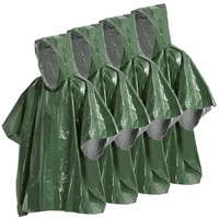YIWENG 4er-Pack Notfall-Regenponcho,Thermodecke,Poncho,wetterfeste Outdoor-Survival-Campingausrüstung,wetterfester Notfall-Regenponcho