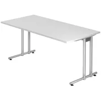 Bümö Schreibtisch Weiß, Holzwerkstoff, Nachbildung: Rechteckig, 160x72x80 cm, -